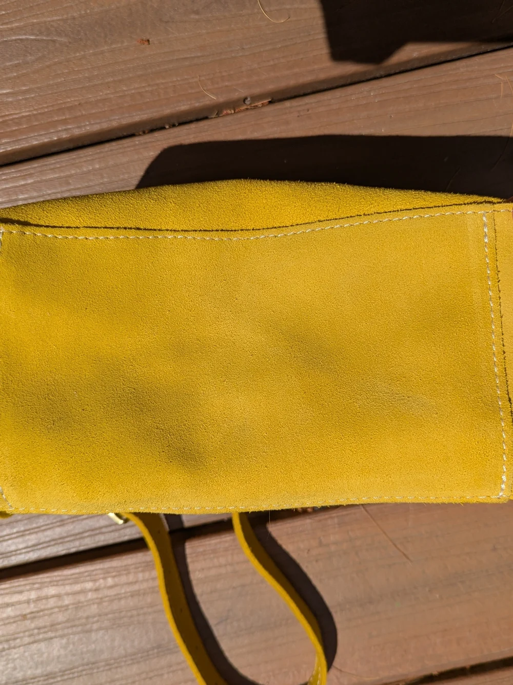 Portland Leather Goods Yellow Suede Hobo Bag Slouchy Crossbody
